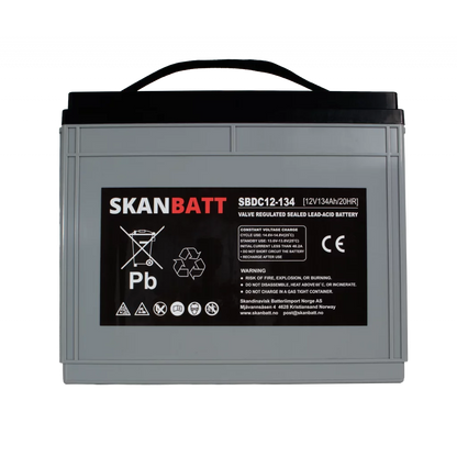 RITAR AGM Deep Cycle Batteri 12V 134AH C10 (340x173x280mm) +venstre