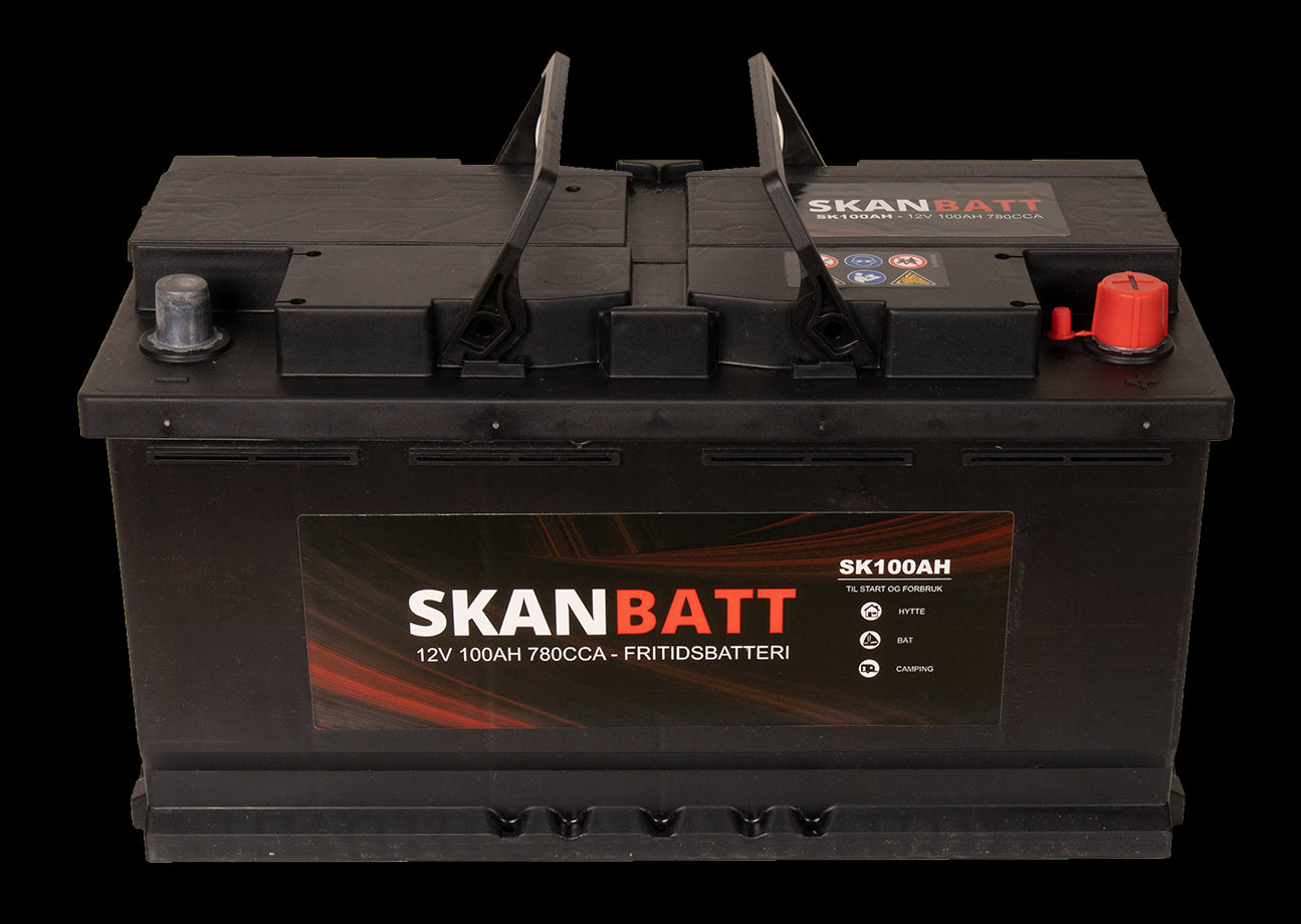SKANBATT Fritidsbatteri 12V 100AH 780CCA (354x175x190/190mm) +høyre - Image 8