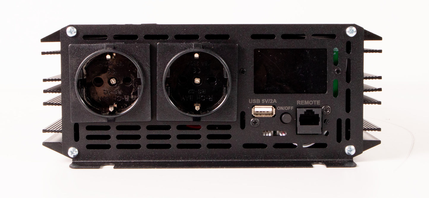 Skanbatt Inverter 12V 3000W (6000W) Ren Sinus M/Trådløs Fjernkontroll