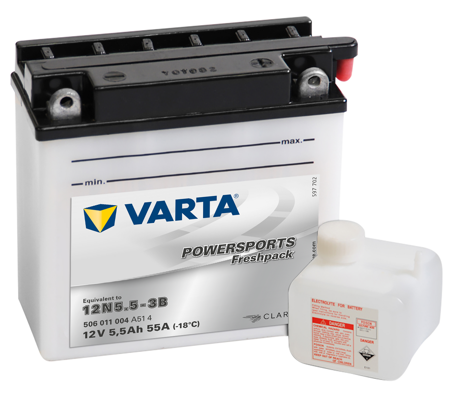 VARTA MC Batteri 12V 5,5AH 55CCA (136x61x131mm) +höger 12N5,5-3B