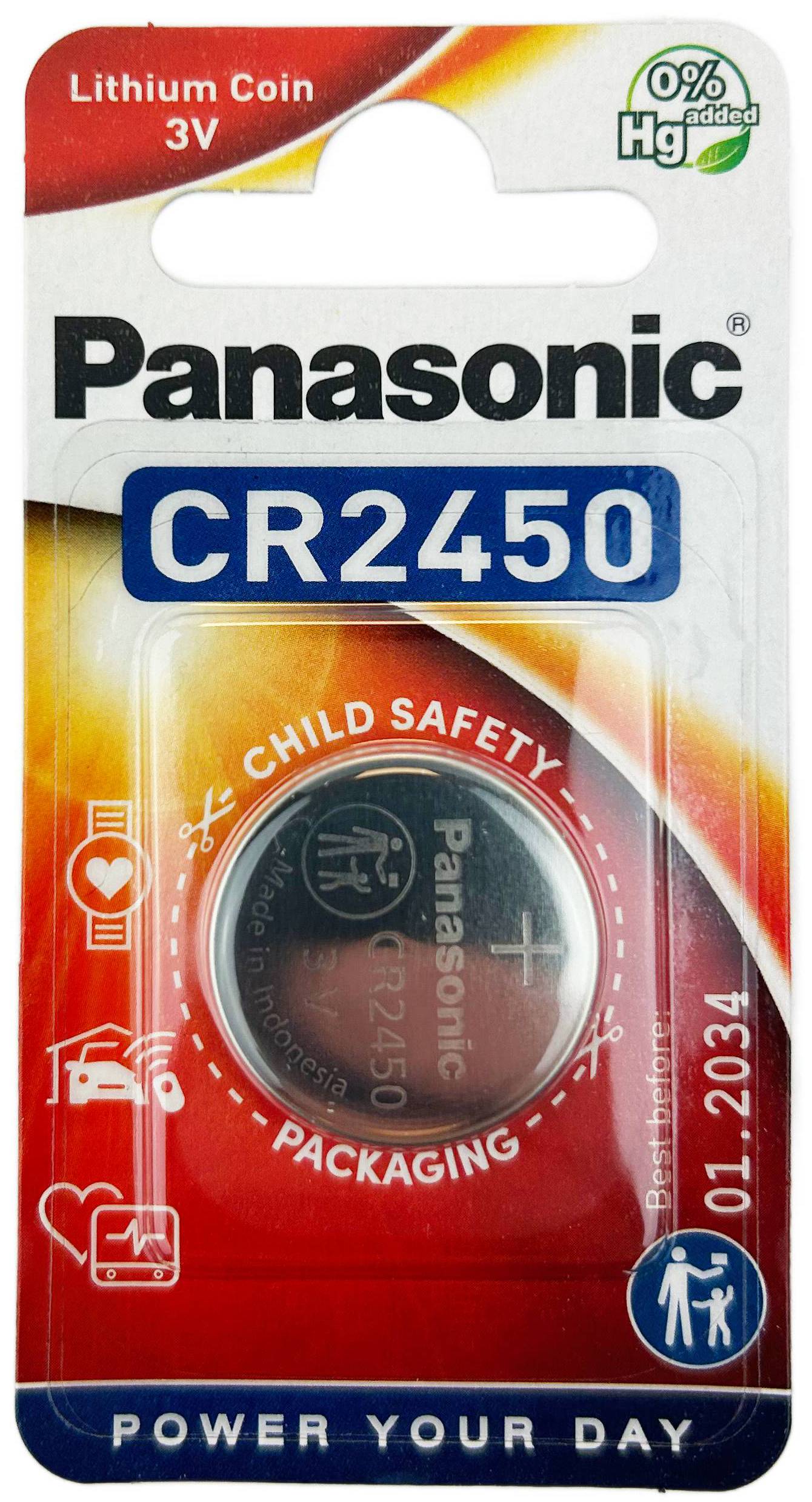 PANASONIC Knappcellsbatteri CR2450 3V 1-pack
