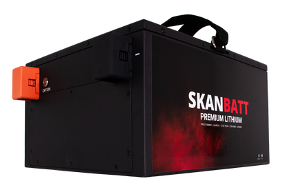 SKANBATT Premium Lithium - 12V 700Ah 250A BMS - 380x360x220mm - Bluetooth - Heat - 8 Års garanti - "Under setet" modell
