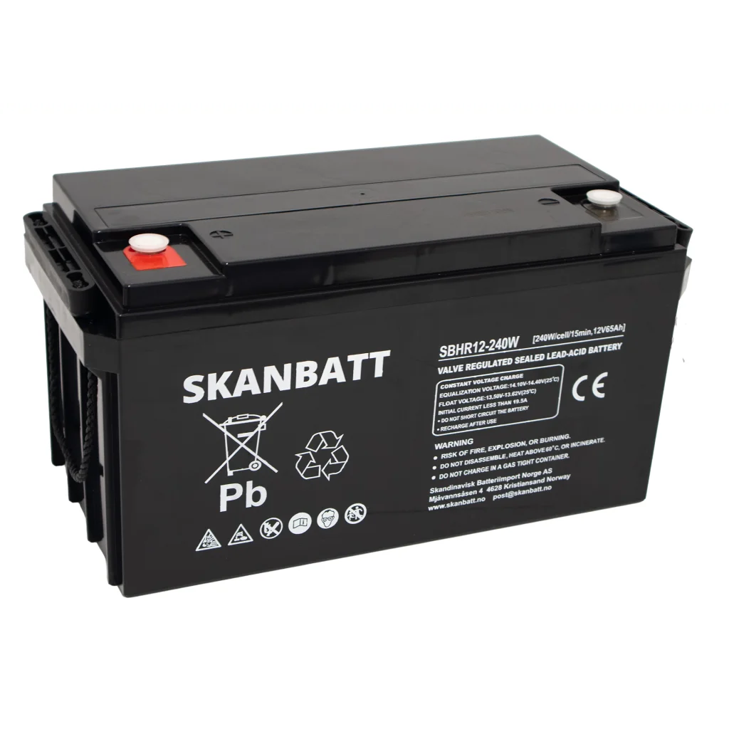 SKANBATT High Rate AGM Batteri 12V 65AH (350x167x182mm) M6