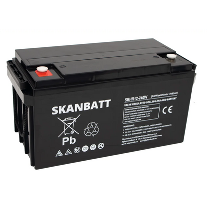 SKANBATT High Rate AGM Batteri 12V 65AH (350x167x182mm) M6