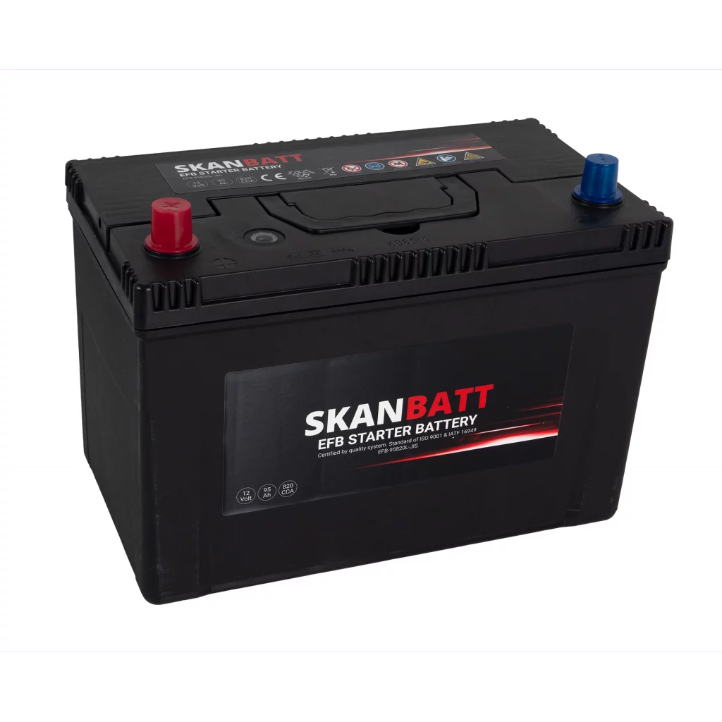 SKANBATT EFB Startbatteri 12V 95AH 820CCA (304x172x225mm) +L