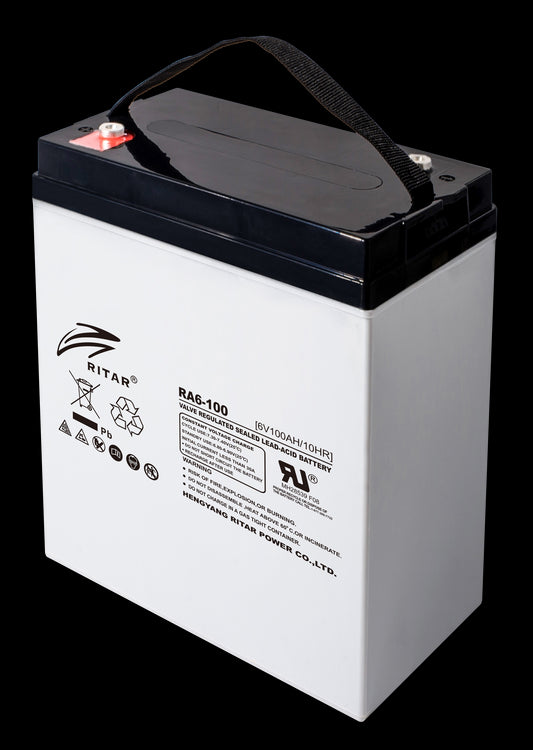 RITAR AGM Deep Cycle Batteri 6V 100AH (194x170x205mm) +diagonalt - Image 1
