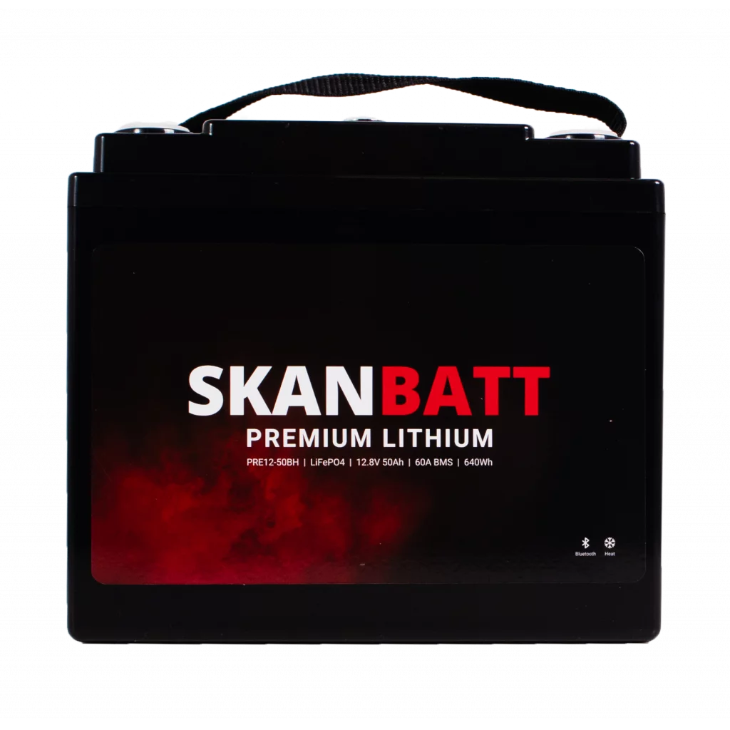 Produktbilde 2 av SKANBATT Premium Lithium - 12V 50Ah 60A BMS - 196x168x175mm - Bluetooth - Heat - 8 Års garanti