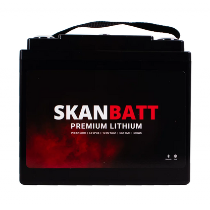 Produktbilde 2 av SKANBATT Premium Lithium - 12V 50Ah 60A BMS - 196x168x175mm - Bluetooth - Heat - 8 Års garanti