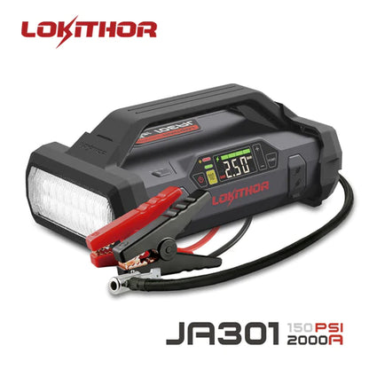 Lokithor Lithium Startbooster 2000A Med 150 Psi Luftkompressor shown in product view