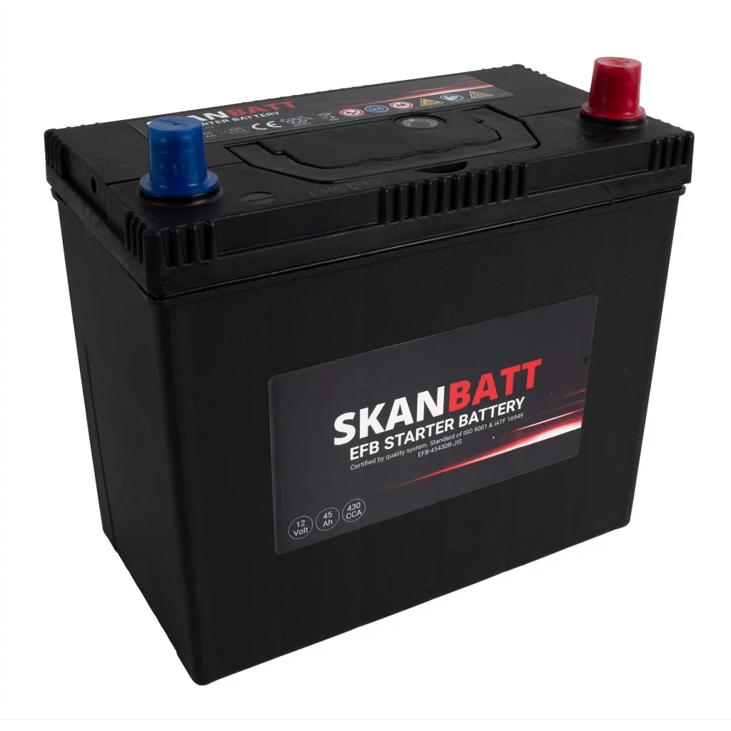 SKANBATT EFB Startbatteri 12V 45AH 430CCA (238x129x223mm) +R