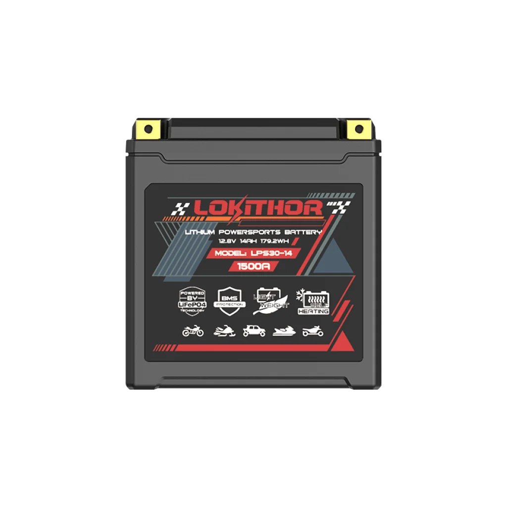 LOKITHOR Lithium MC Batteri 12V 14Ah - 166x127x176mm - Bluetooth - Heat shown in product view