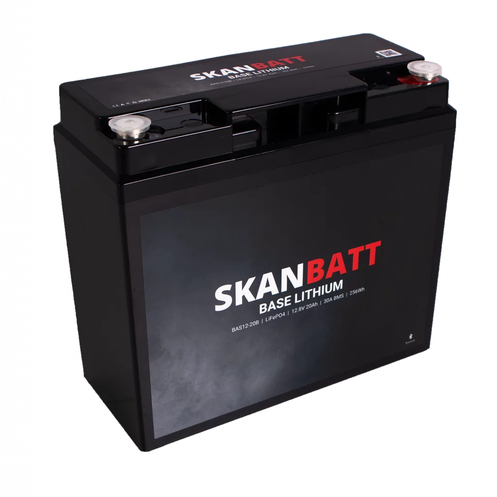 Produktbilde 3 av SKANBATT Base Lithium - 12V 20Ah 30A BMS - 180x78x164mm - Bluetooth - 3 Års garanti