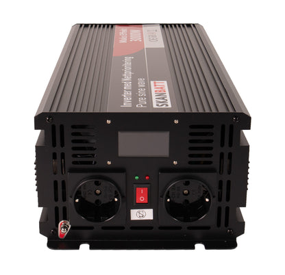 Skanbatt Inverter 12V 3000W Ren Sinus Med Nettprioritering, Trådløs Fjernkontroll shown in detail view
