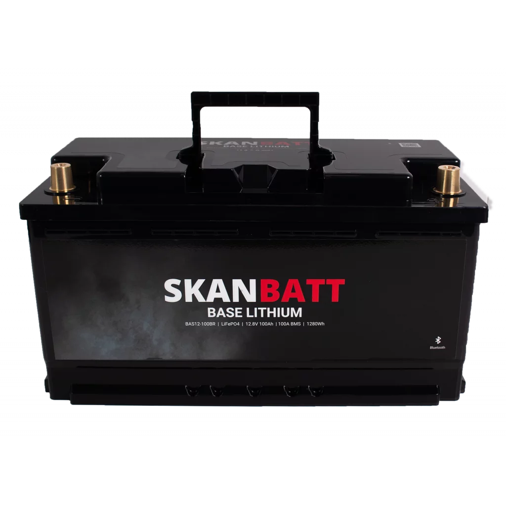 Produktbilde 5 av SKANBATT Base Lithium - 12V 100Ah 100A BMS - 352x175x190mm - Bluetooth - 3 Års garanti - Bobil