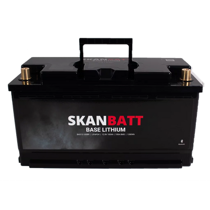 Produktbilde 5 av SKANBATT Base Lithium - 12V 100Ah 100A BMS - 352x175x190mm - Bluetooth - 3 Års garanti - Bobil
