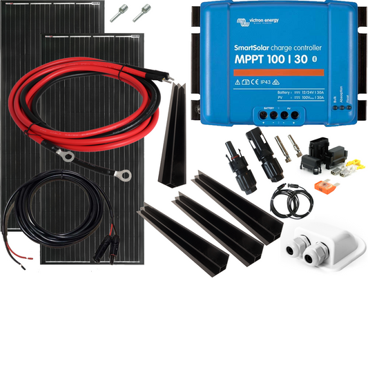 Skanbatt 2X 150X68 - 400W Mono Perc 2X200W Black Komplett Kit Med Victron 30A Bt Mppt shown in product view