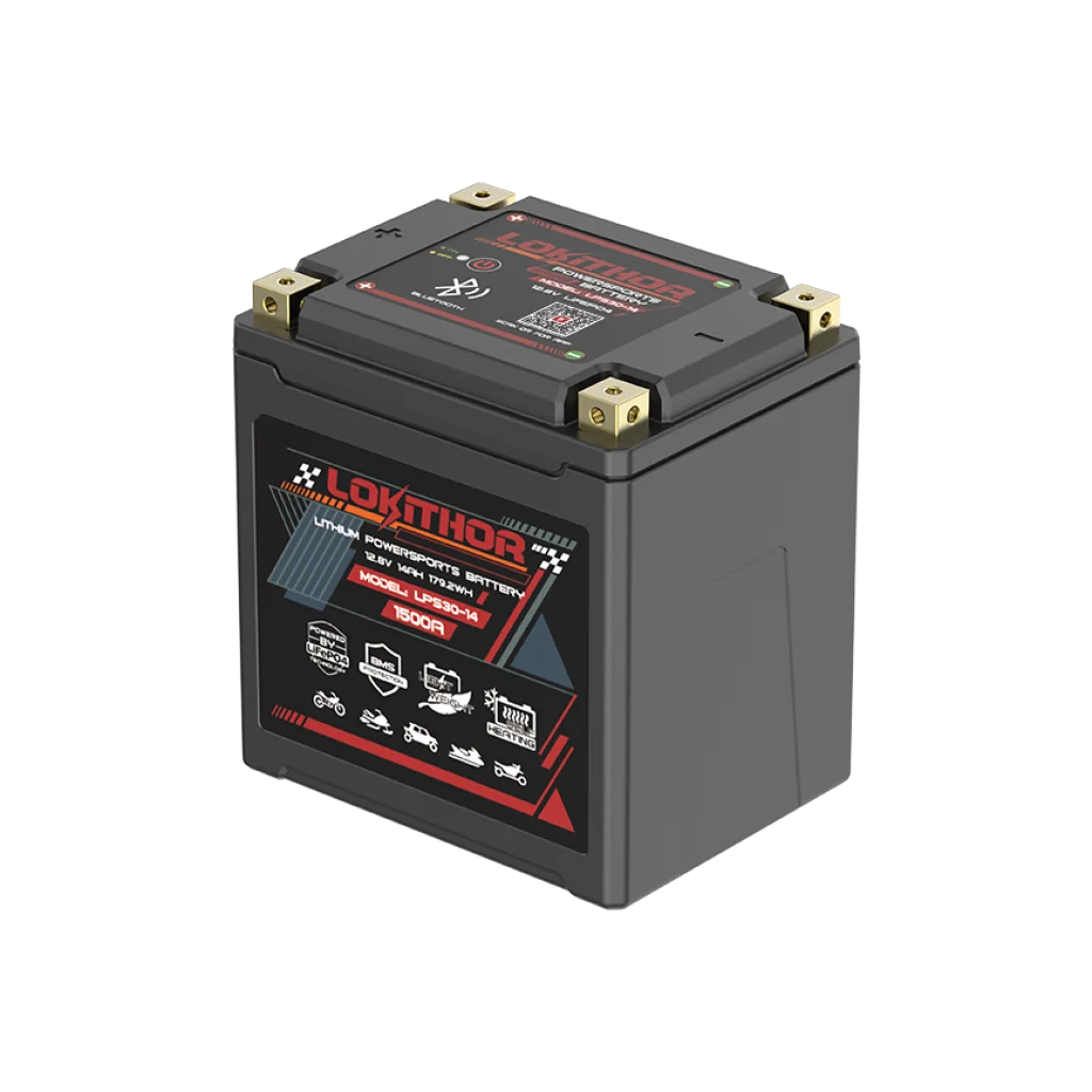 LOKITHOR Lithium MC Batteri 12V 14Ah - 166x127x176mm - Bluetooth - Heat shown in product view