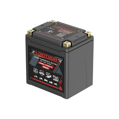 LOKITHOR Lithium MC Batteri 12V 14Ah - 166x127x176mm - Bluetooth - Heat shown in product view
