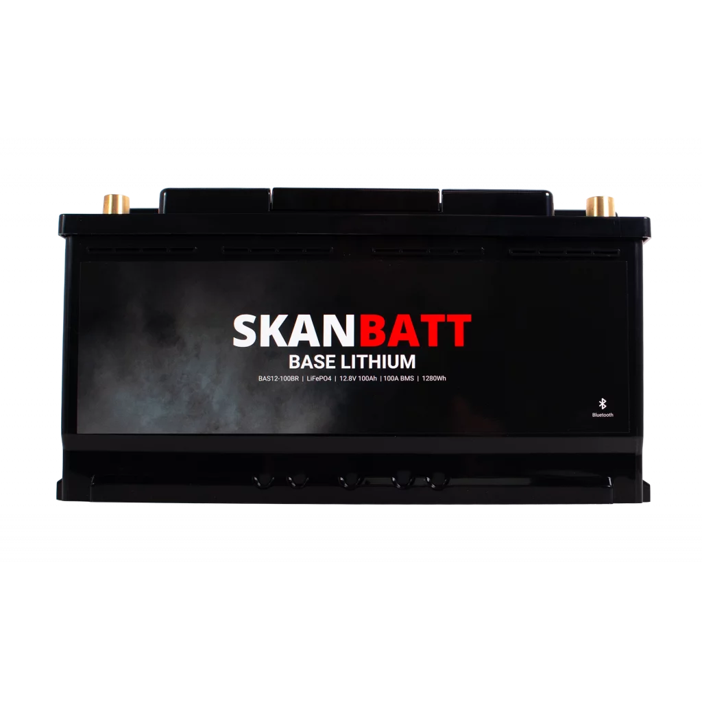Produktbilde 2 av SKANBATT Base Lithium - 12V 100Ah 100A BMS - 352x175x190mm - Bluetooth - 3 Års garanti - Bobil