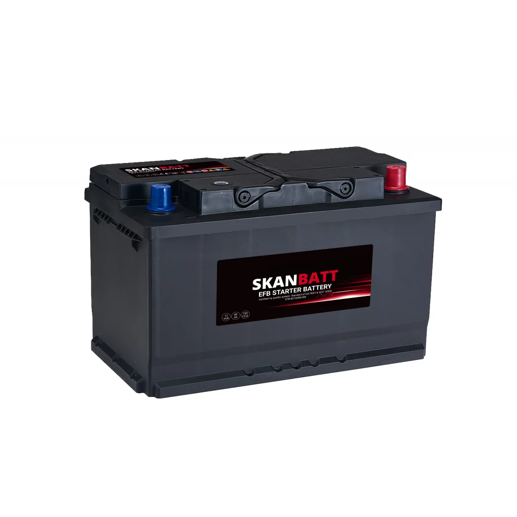 SKANBATT EFB Startbatteri 12V 80Ah 730CCA +R shown in product view