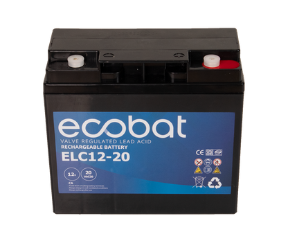 Ecobat Elc12-20 Agm Batteri 12V 20Ah (Rt12180) shown in angle view