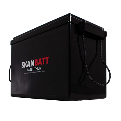 SKANBATT Base Lithium - 24V 100Ah 100A BMS - 385x190x245mm - 3 Års garanti