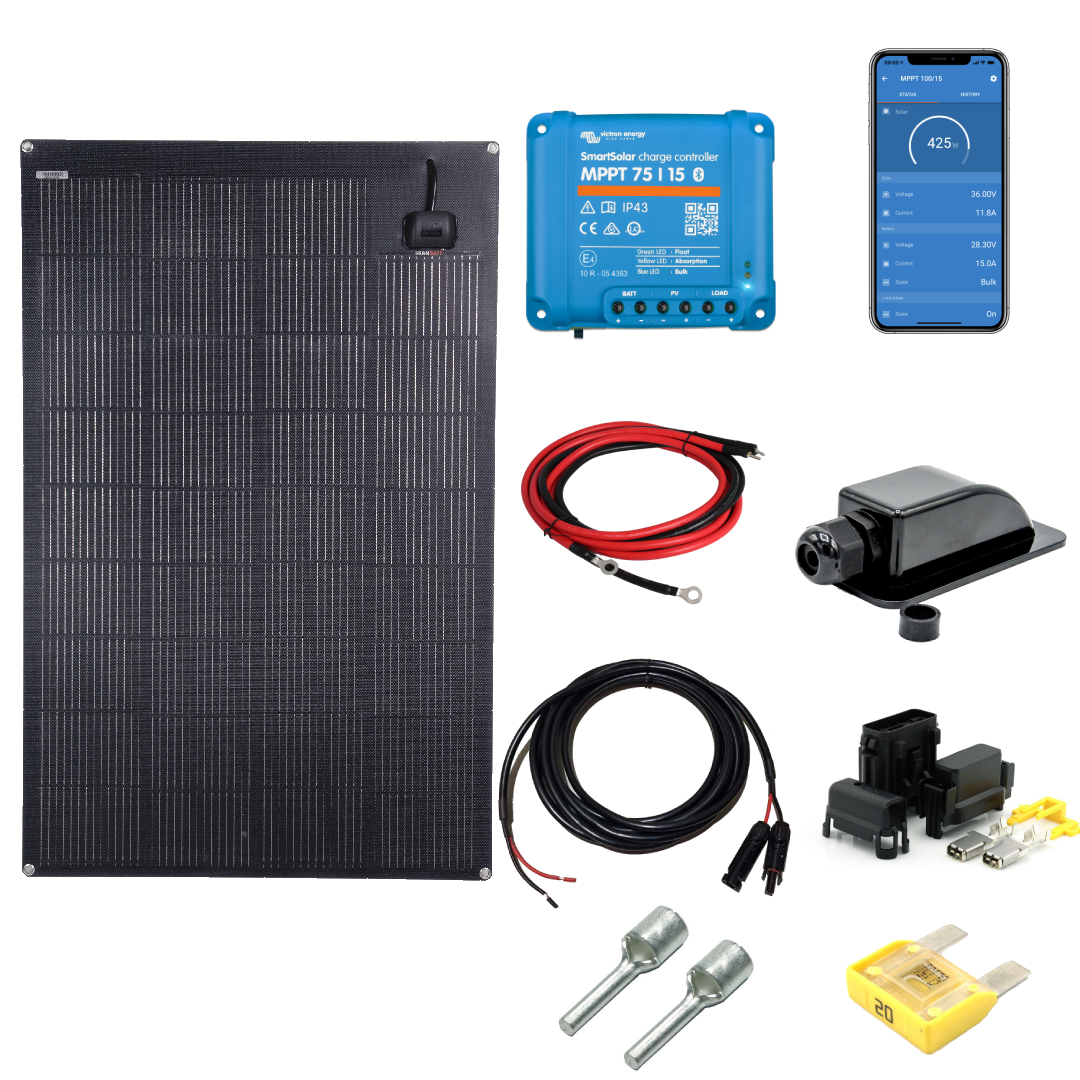 SKAN-VIC SFLEX 130W Flexipanel komplett kit med VICTRON MPPT 75/15
