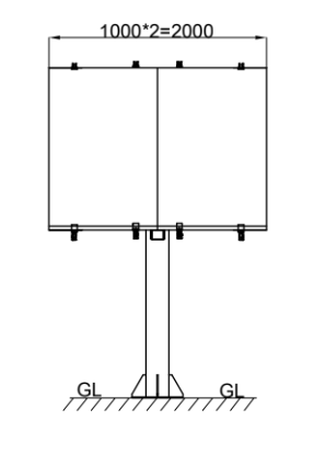 Bakkestativ Til Solcelle 2X300/350/400W Etc shown in angle view