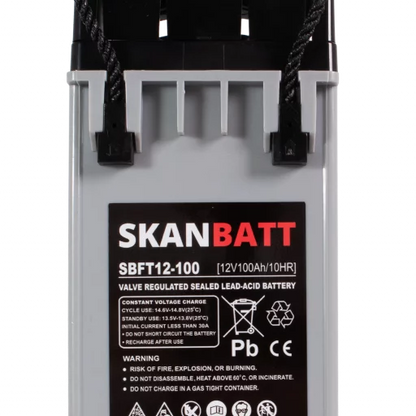 SKANBATT AGM Batteri 12V 100AH - Frontterminaler