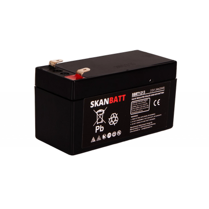 SKANBATT AGM Batteri 12V 1,3AH (97x43x52mm) F1