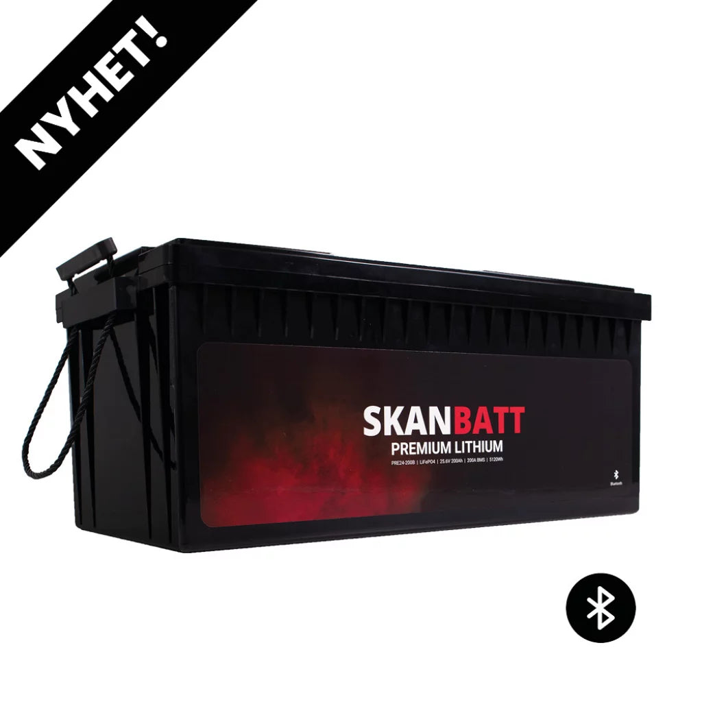 Produktbilde av SKANBATT Premium Lithium - 24V 200Ah 200A BMS - 522x268x218mm - Bluetooth - 8 Års garanti