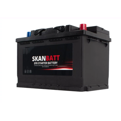 SKANBATT EFB Startbatteri 12V 75AH 760CCA (278x175x190mm) +R