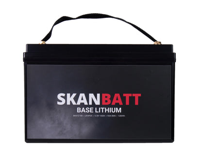 SKANBATT Base Lithium - 12V 100Ah 100A BMS - 326x173x215mm - 3 Års garanti shown in detail view