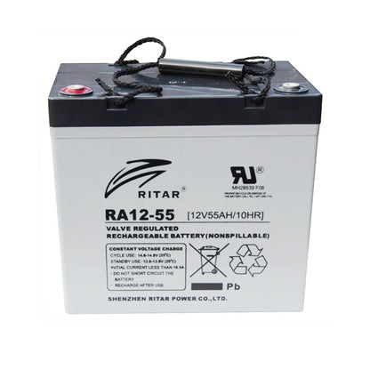 Ritar Agm Deep Cycle Batteri 12V 55Ah +Venstre shown in product view