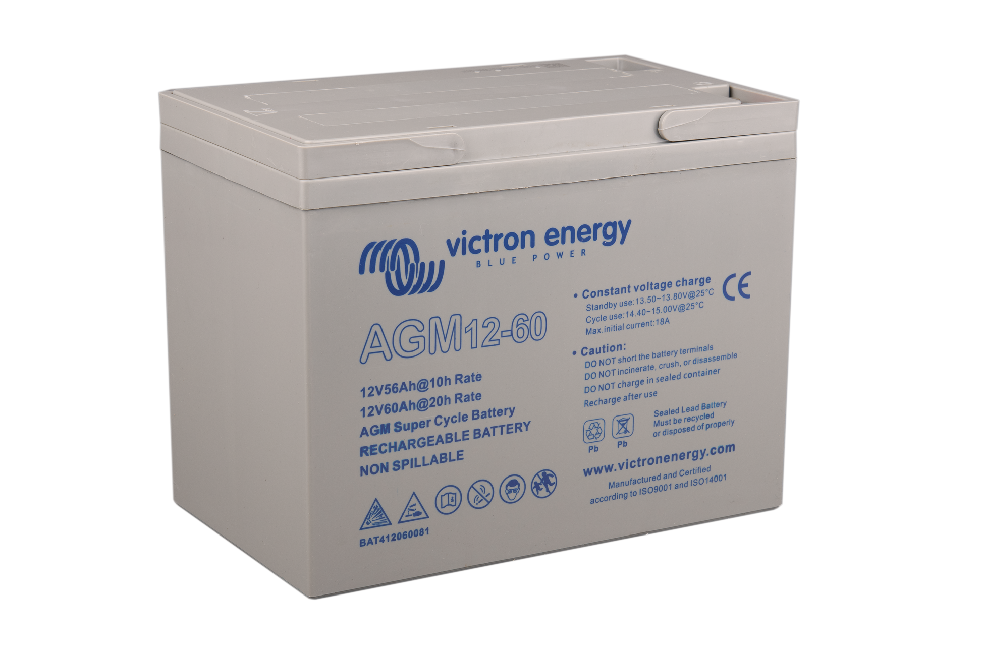 Victron AGM Super Cycle Batteri 12V/60Ah (M5) shown in product view