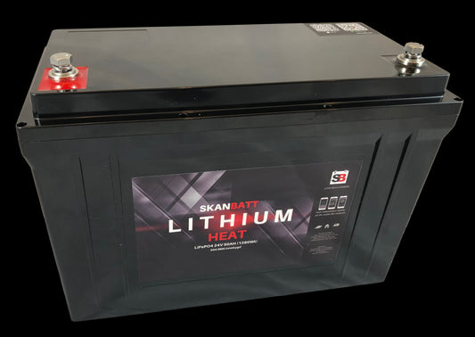 SKANBATT HEAT Lithium Batteri 24V 50AH 50BMS - BLUETOOTH OG VARME - Image 1