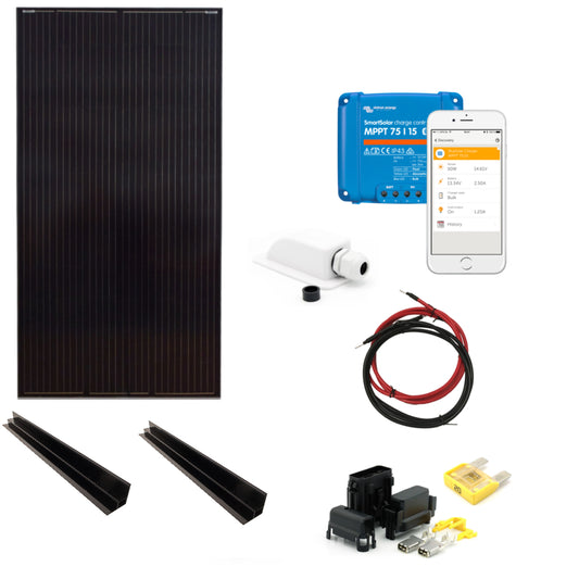 Skanbatt 166X68 - 220W Highvolt Black Mono Komplett Kit Med Victron Bt Mppt shown in product view