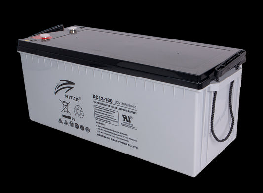 RITAR AGM Deep Cycle Batteri 12V 180AH C10 (530x209x219mm) +høyre - Image 1