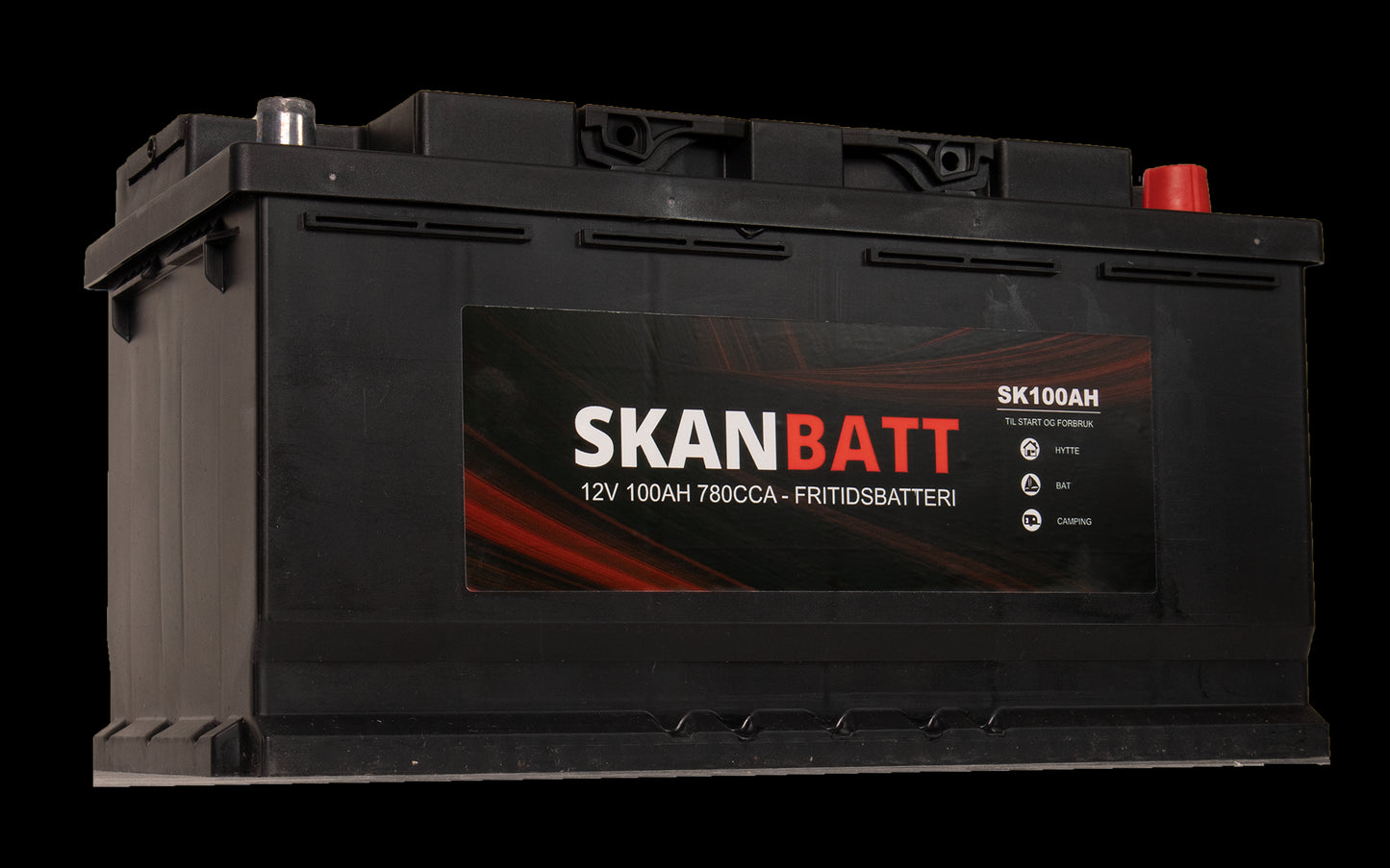 SKANBATT Fritidsbatteri 12V 100AH 780CCA (354x175x190/190mm) +høyre - Image 10