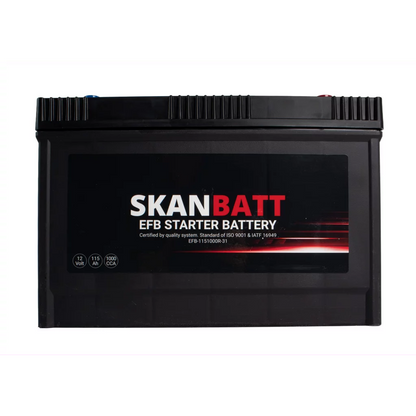 SKANBATT EFB Startbatteri 12V 115AH 1000CCA (330x173x239mm) +R