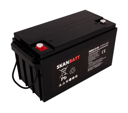 SKANBATT AGM Deep Cycle Batteri 12V 80AH C10 (350x167x182mm) +venstre
