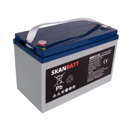 SKANBATT GEL Deep Cycle Batteri 12V 100AH (328x169x222mm) +venstre