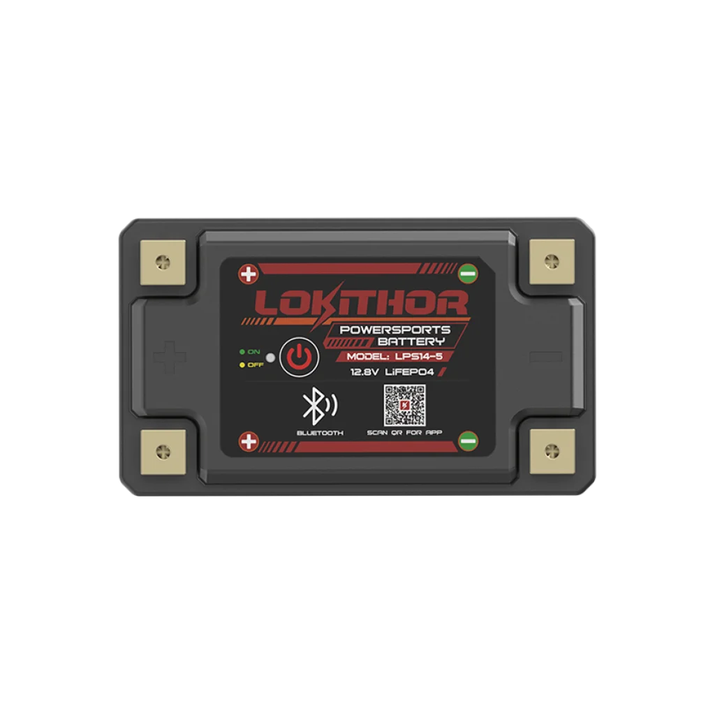 LOKITHOR Lithium MC Batteri 12V 5Ah - 149x87x93mm - Bluetooth - Heat shown in product view