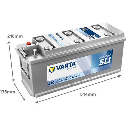 VARTA J10 PROMOTIVE SLI 12V 135AH 1000CCA (514x175x190/210mm) +vänster