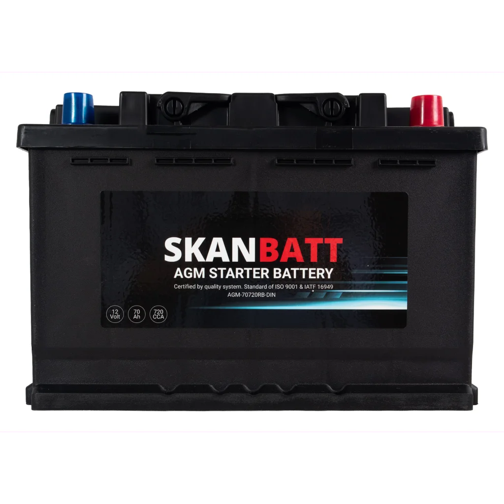SKANBATT AGM Startbatteri 12V 70AH 720CCA (278x175x190mm) +R