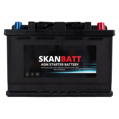 SKANBATT AGM Startbatteri 12V 70AH 720CCA (278x175x190mm) +R