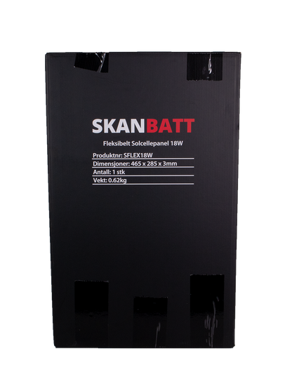 Skanbatt Fleksibelt Solcellepanel 18W - Etfe - 465X285X3Mm label detail