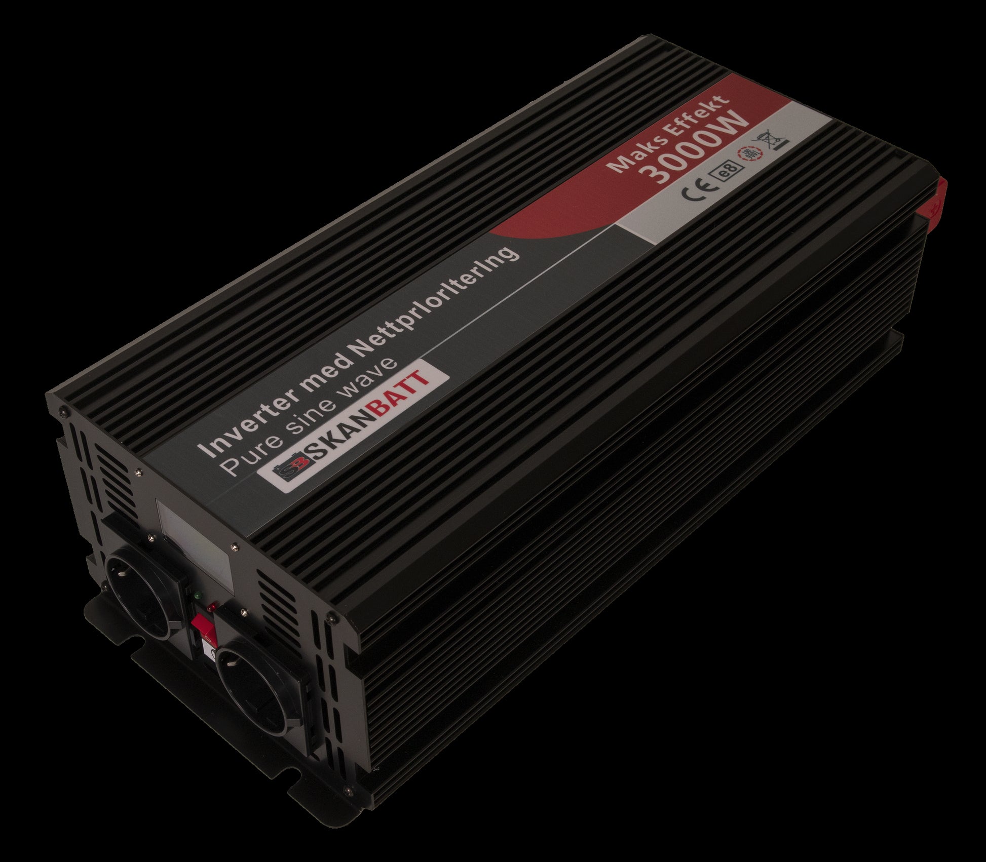 SKANBATT Inverter 12V 3000W Ren Sinus med Nettprioritering, Trådløs Fjernkontroll - Image 1
