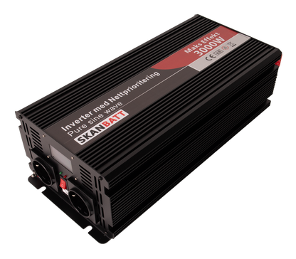 Skanbatt Inverter 12V 3000W Ren Sinus Med Nettprioritering, Trådløs Fjernkontroll shown in product view