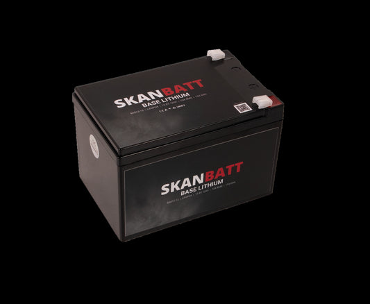 SKANBATT Base Lithium - 12V 12Ah 10A BMS - 151x98x95mm - 3 Års garanti